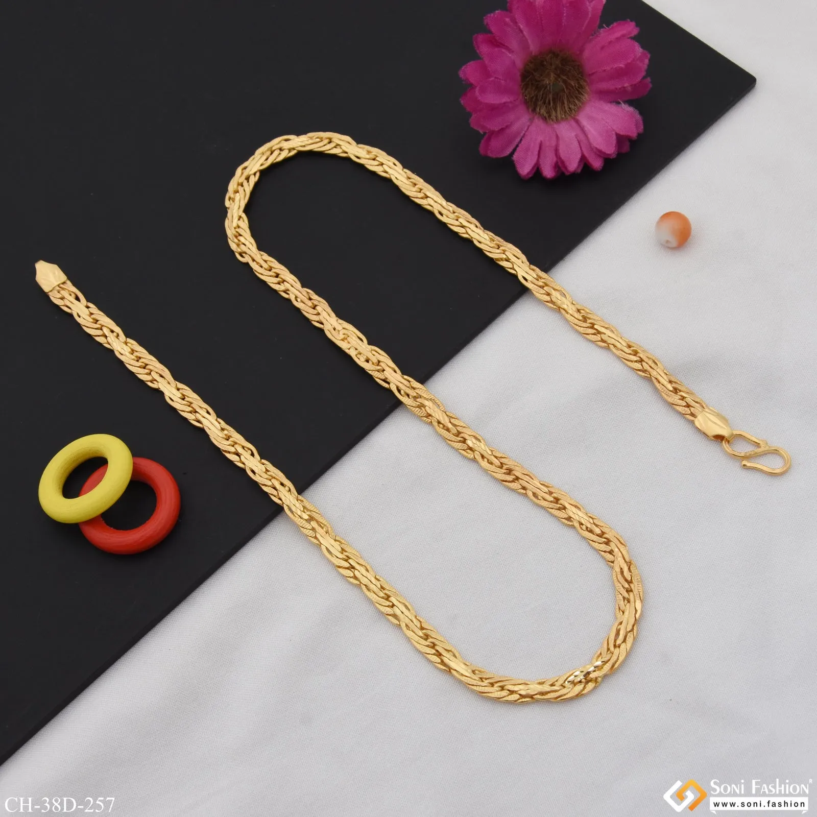1 Gram Gold Plated Exciting Design High-Quality Chain for Men - Style D257