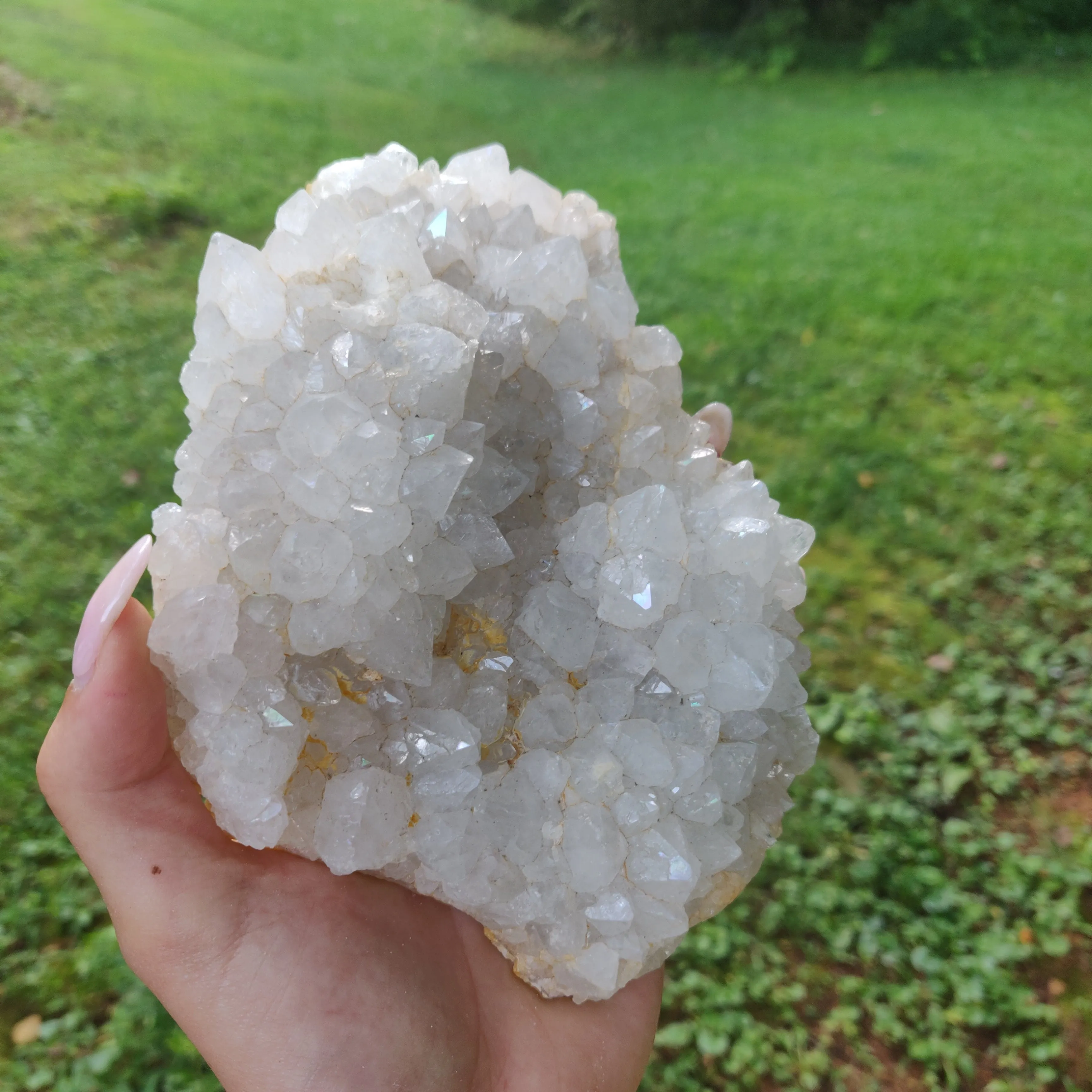 Anandalite Cluster, Natural Aurora Quartz Cluster (#J4)