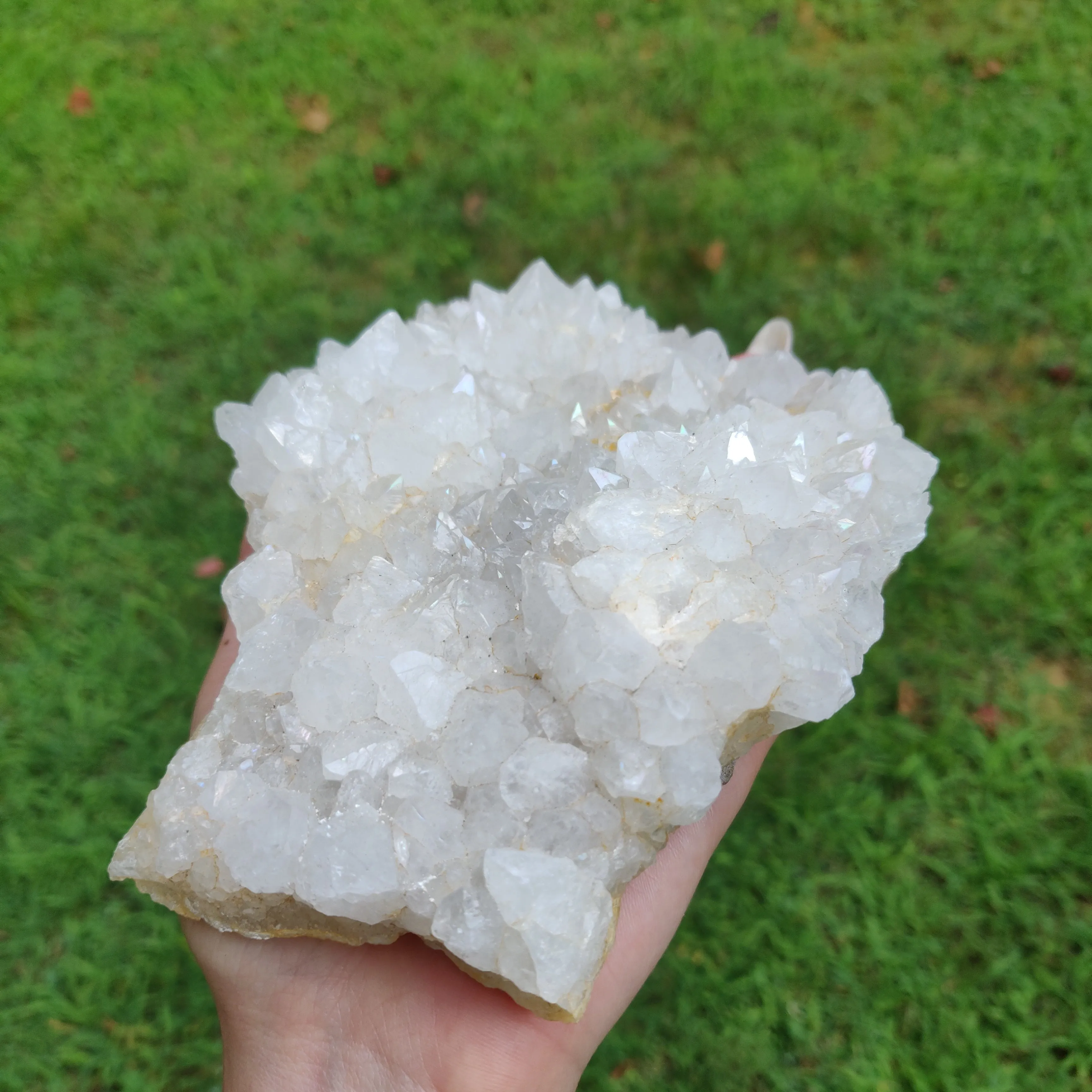Anandalite Cluster, Natural Aurora Quartz Cluster (#J4)