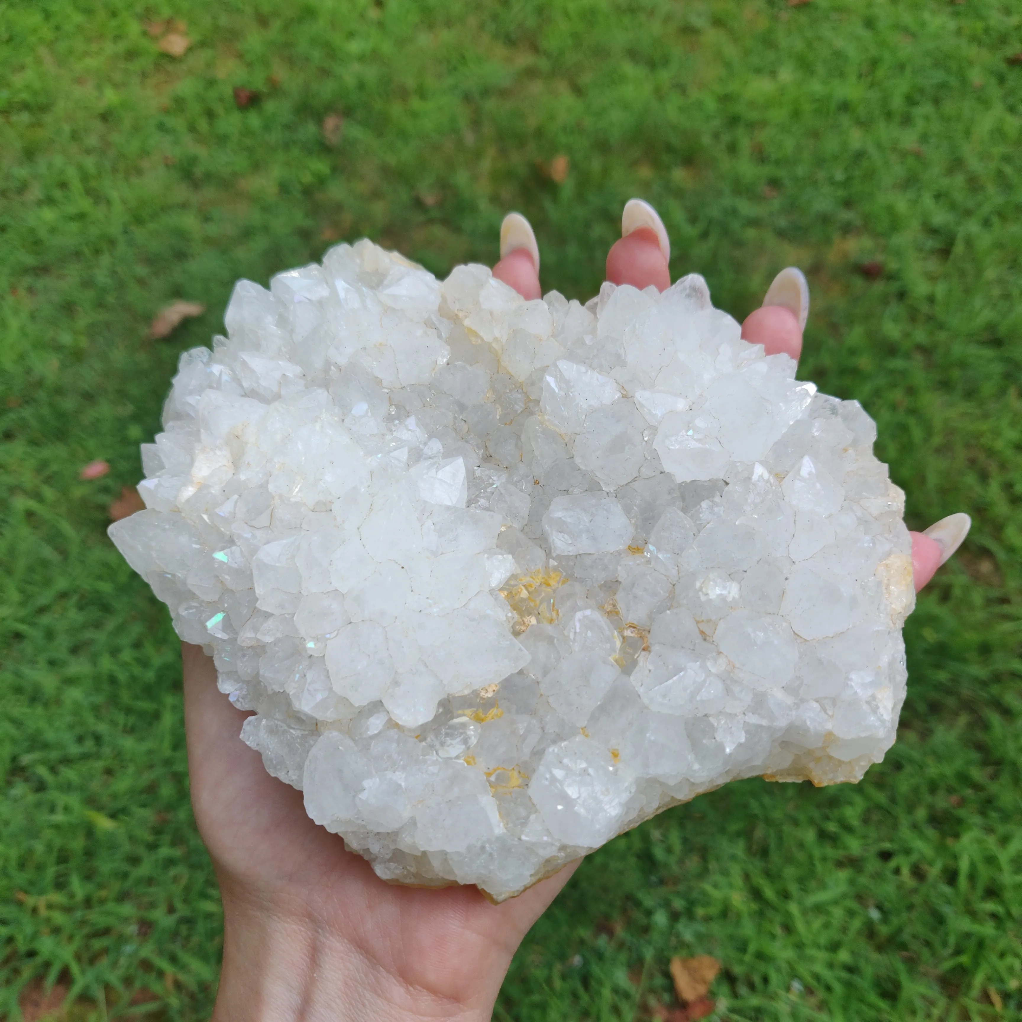 Anandalite Cluster, Natural Aurora Quartz Cluster (#J4)
