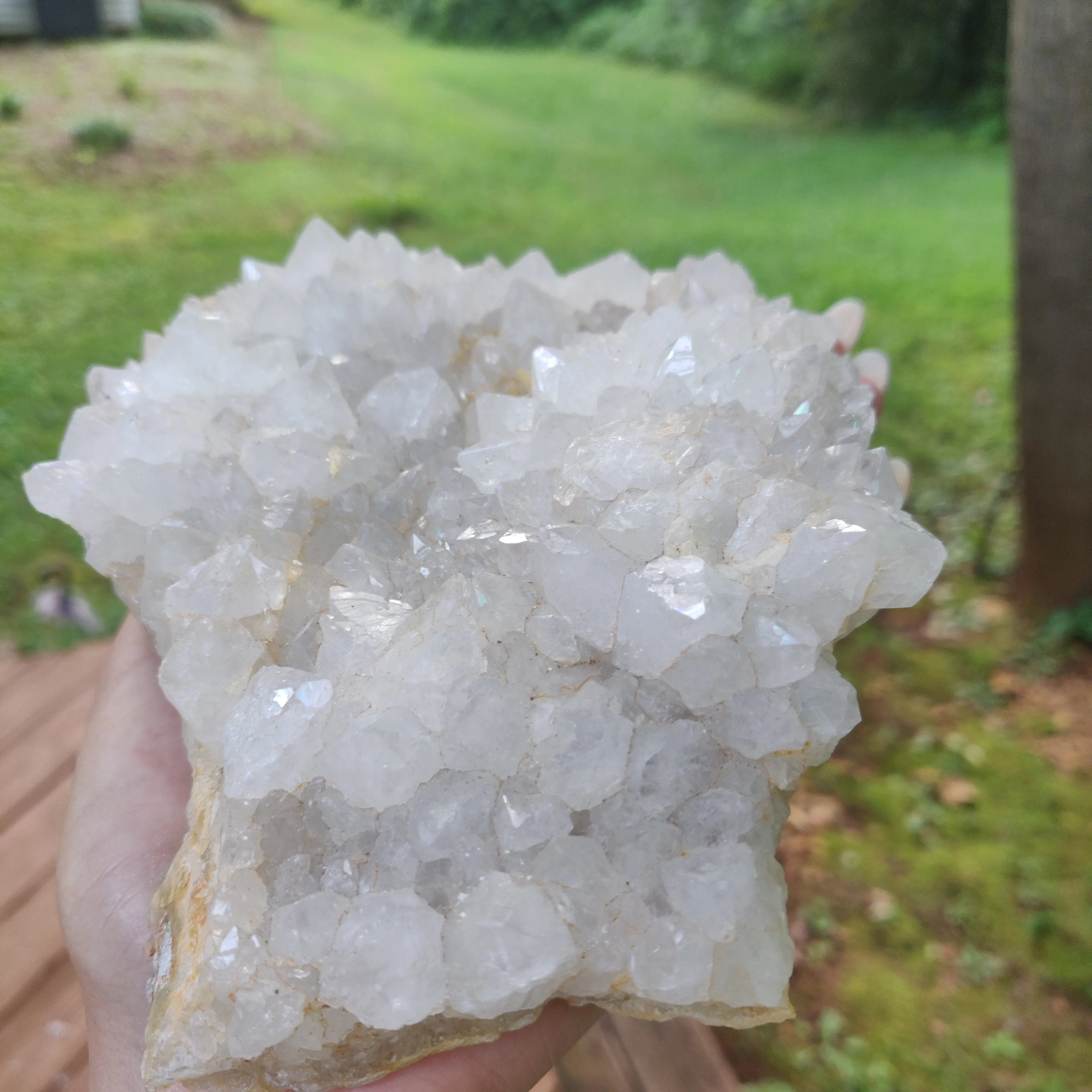 Anandalite Cluster, Natural Aurora Quartz Cluster (#J4)