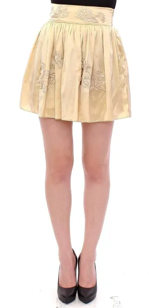Andrea Incontri  Floral Embroidery Mini Skirt