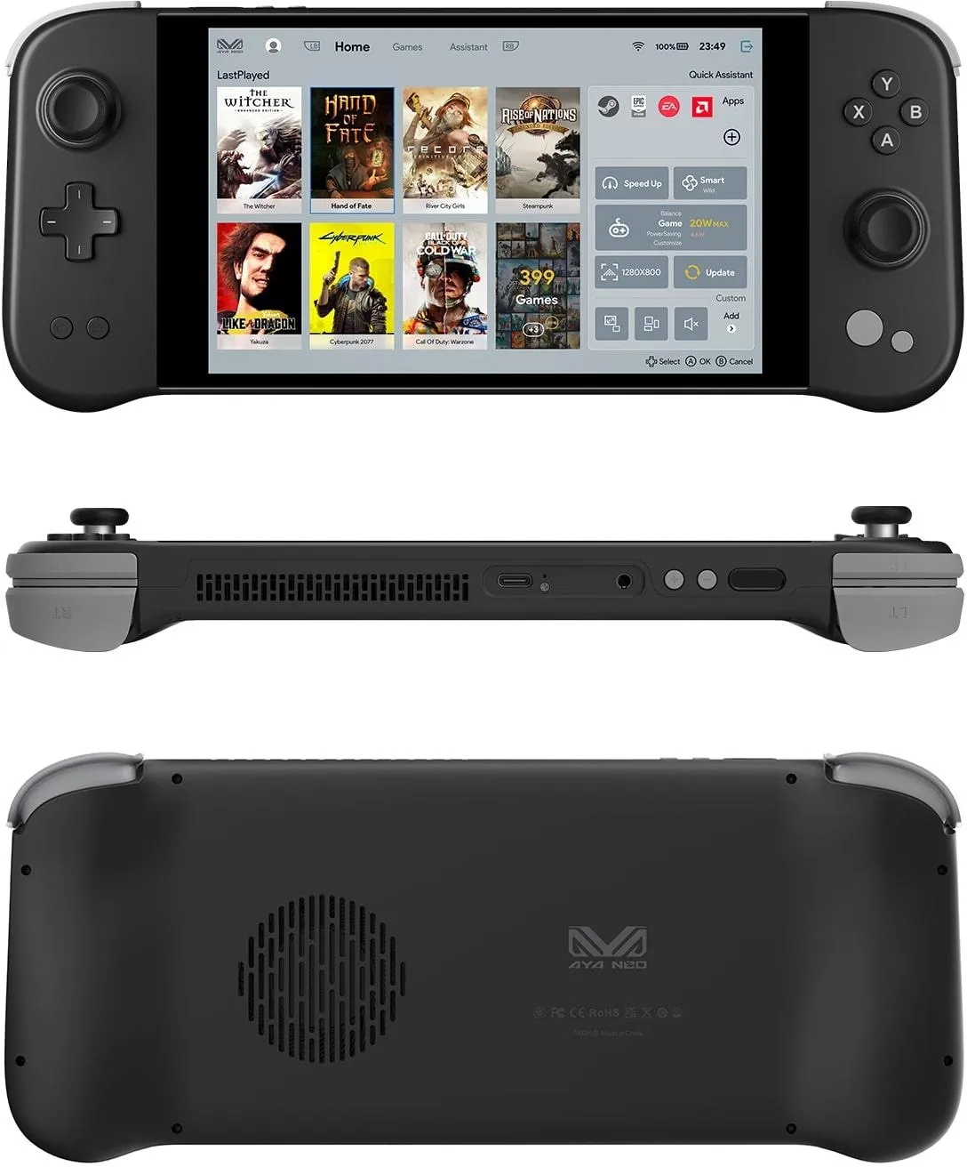 Ayaneo Next AMD Ryzen 7 5825U 16GB RAM 1TB SSD Handheld Gaming Console (Jet Black) Ayaneo Next Moonrock Storage Bag Tempered Glass Screen Protector