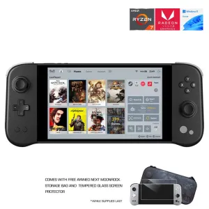 Ayaneo Next AMD Ryzen 7 5825U 16GB RAM 1TB SSD Handheld Gaming Console (Jet Black) Ayaneo Next Moonrock Storage Bag Tempered Glass Screen Protector