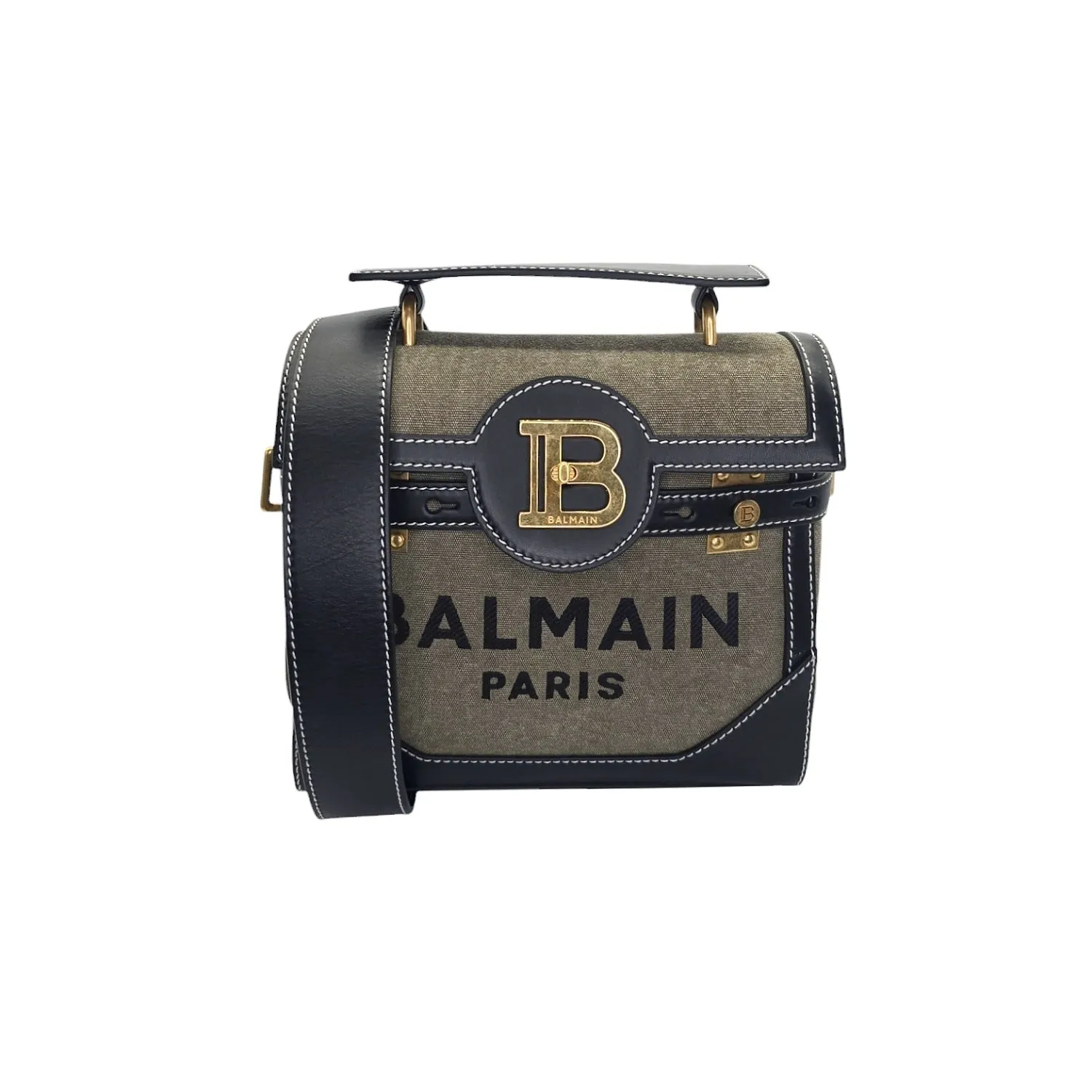 Balmain B-Buzz 23 Top Handle Bag w/ Crossbody Strap