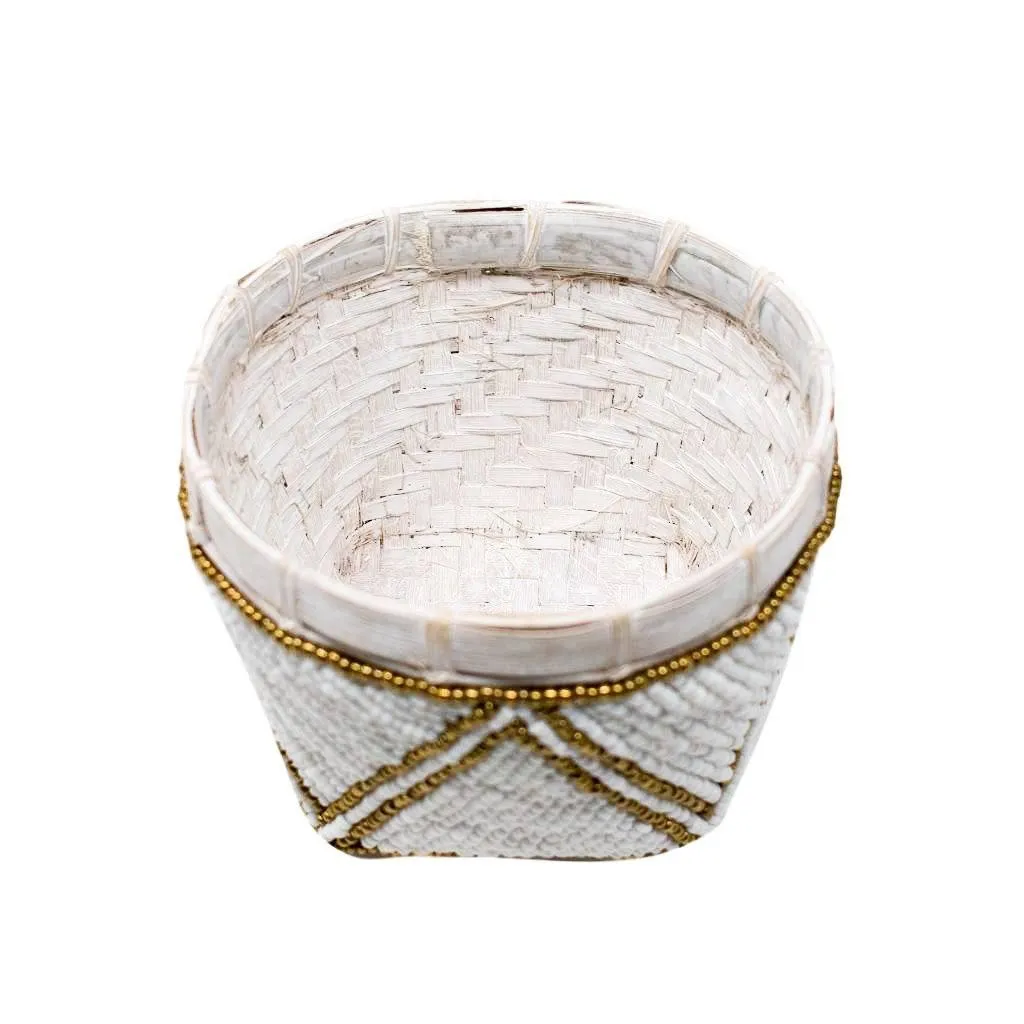 BAMBOO BEADED TRINKET BASKET by POPPY   SAGE