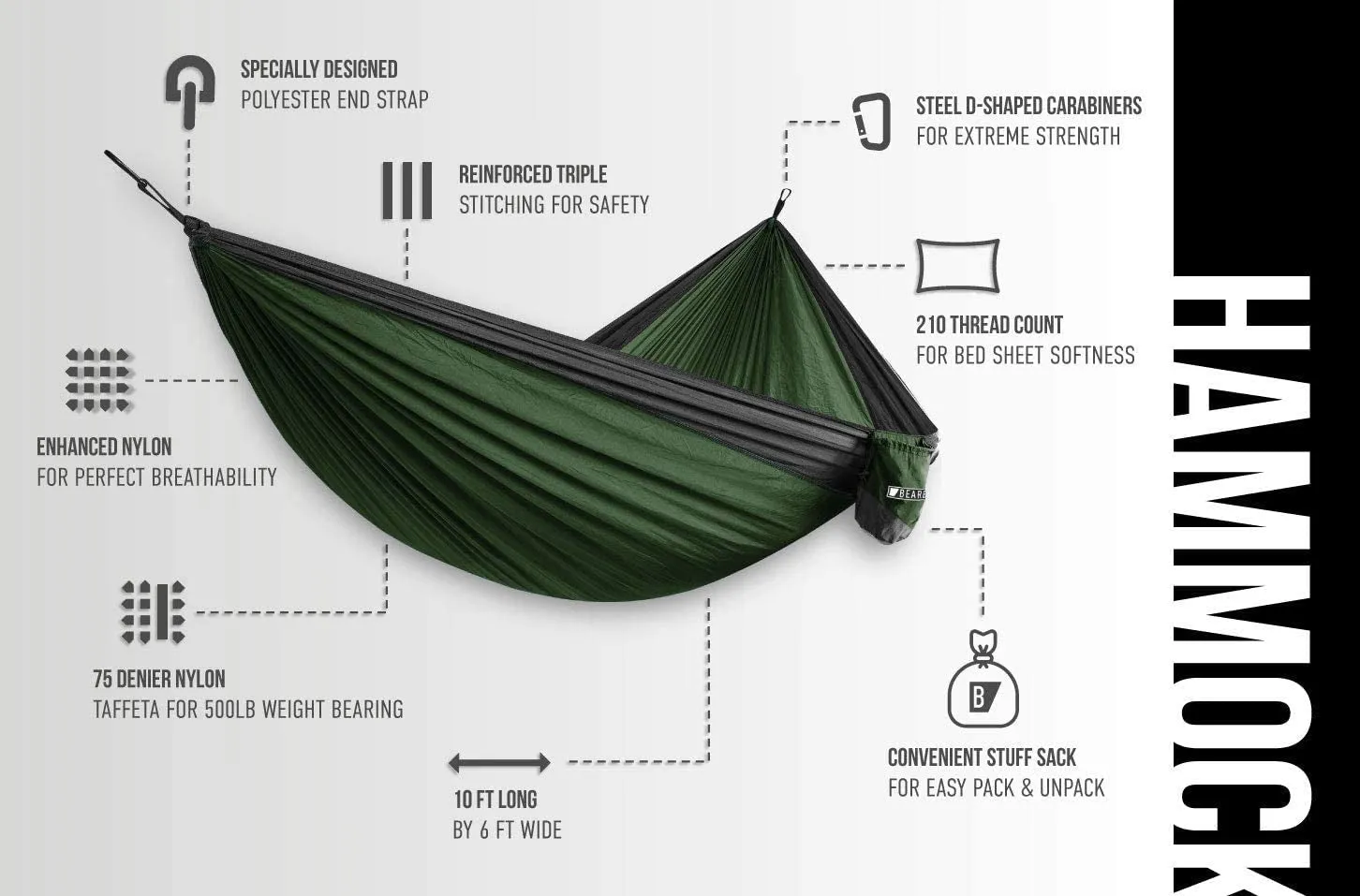 Bear Bottoms Hangout - The Ultimate "Chill Out" Duo Hammock for Adventurous Bear Huggers!