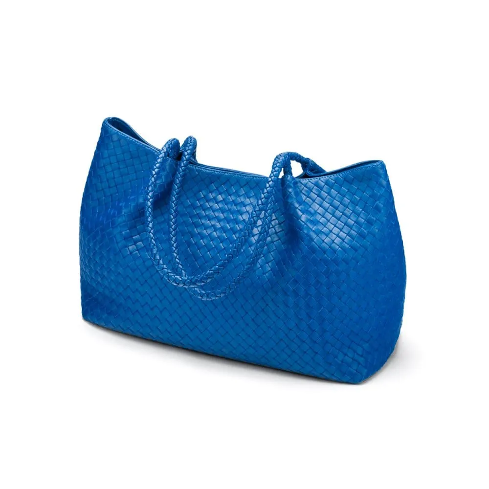 Cassidy Woven Slouchy Bag - Cobalt