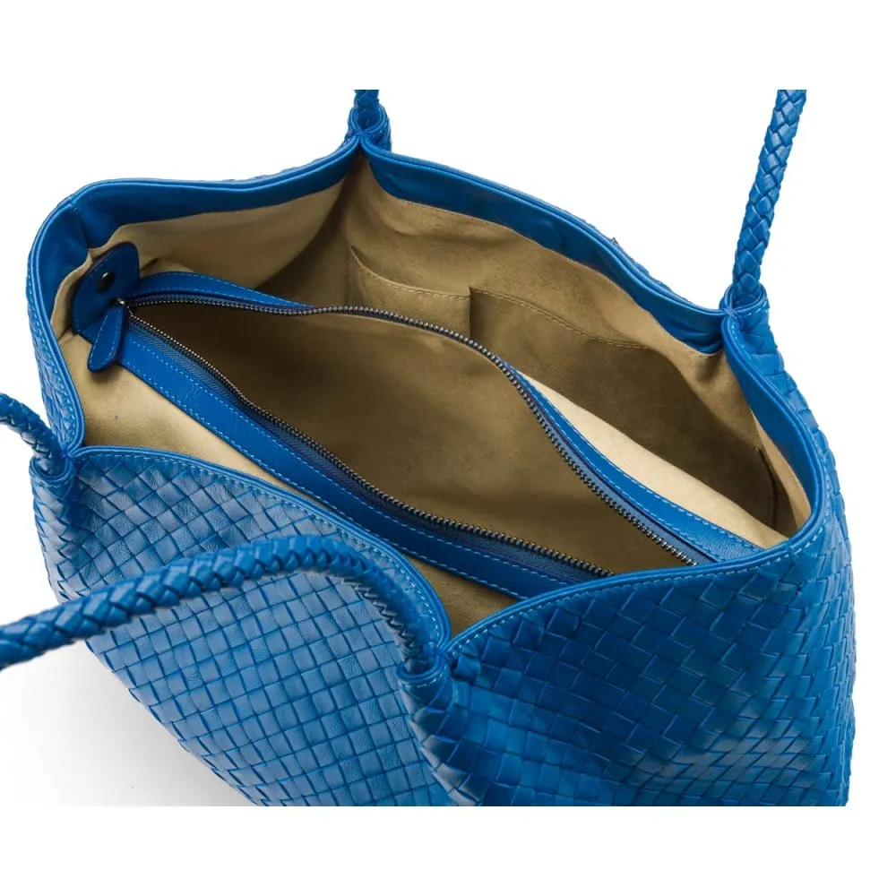 Cassidy Woven Slouchy Bag - Cobalt