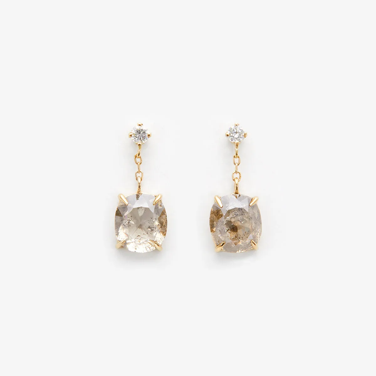 CE11-OOAK | 3.30 Carat One-of-a-Kind Diamond Slice Earrings