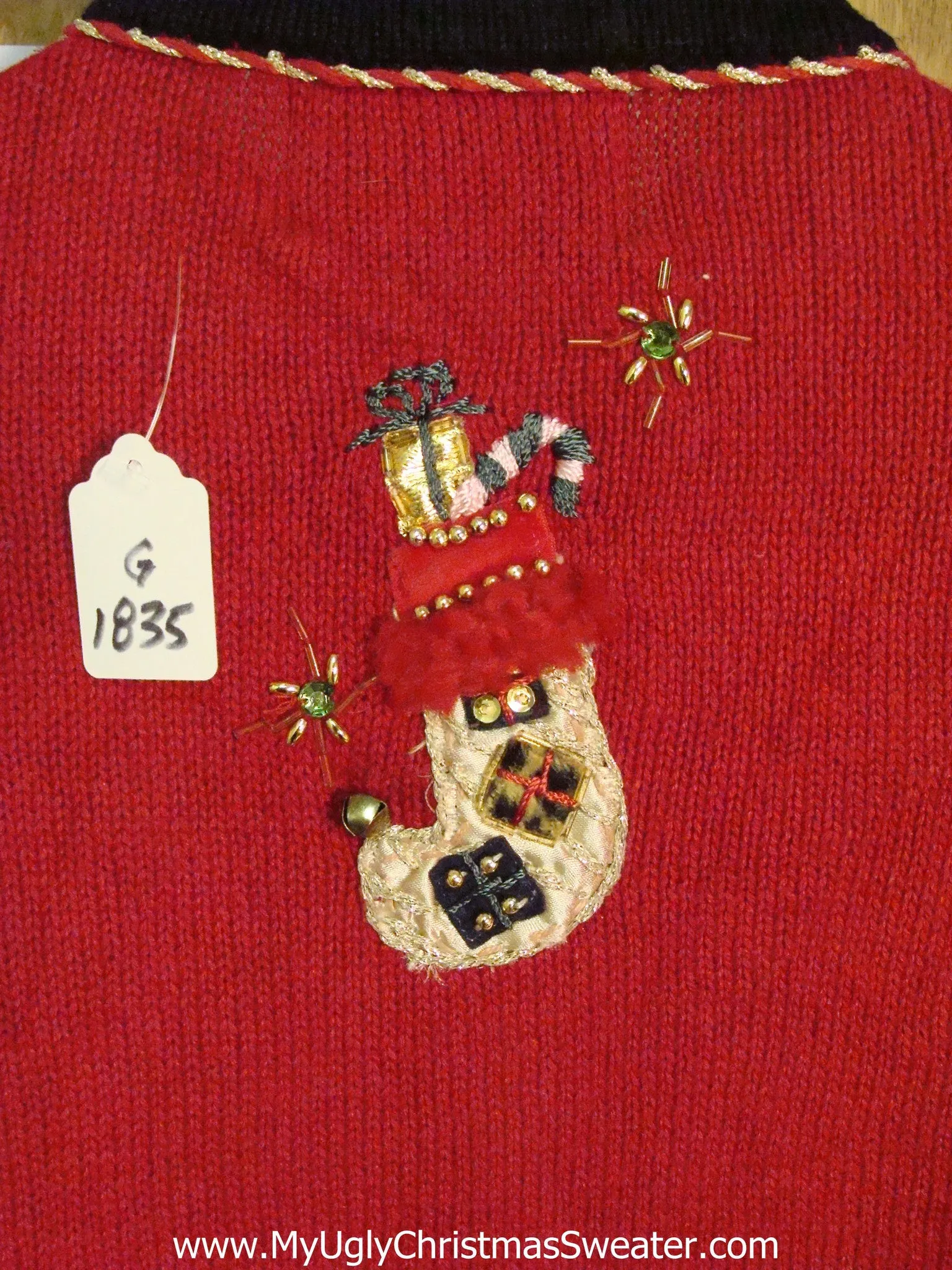 Cute Christmas Sweater with Lights with Crazy Stockings