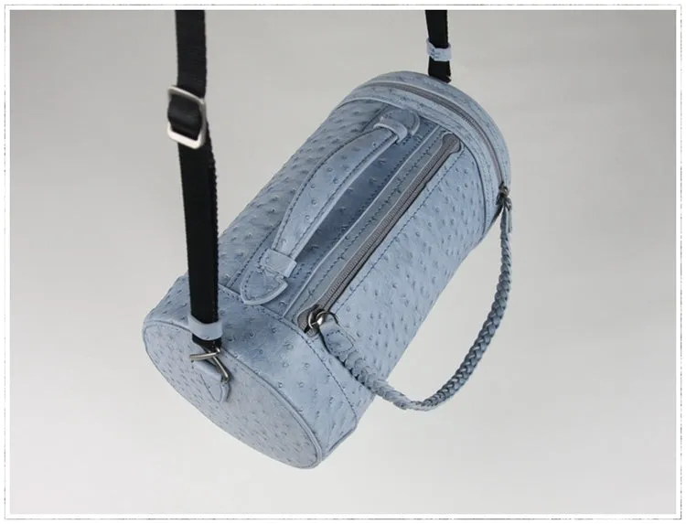 Cute Womens Dark Khaki Leather Bucket Shoulder Purse Barrel Crossbody Bag Purse for Ladies