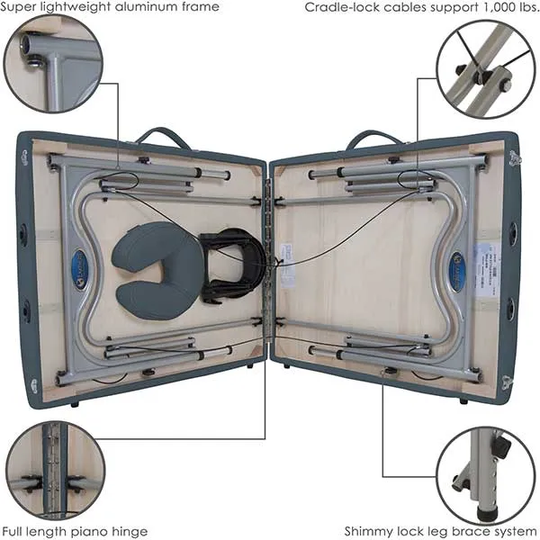 Earthlite Luna Aluminum Portable Massage Table Package