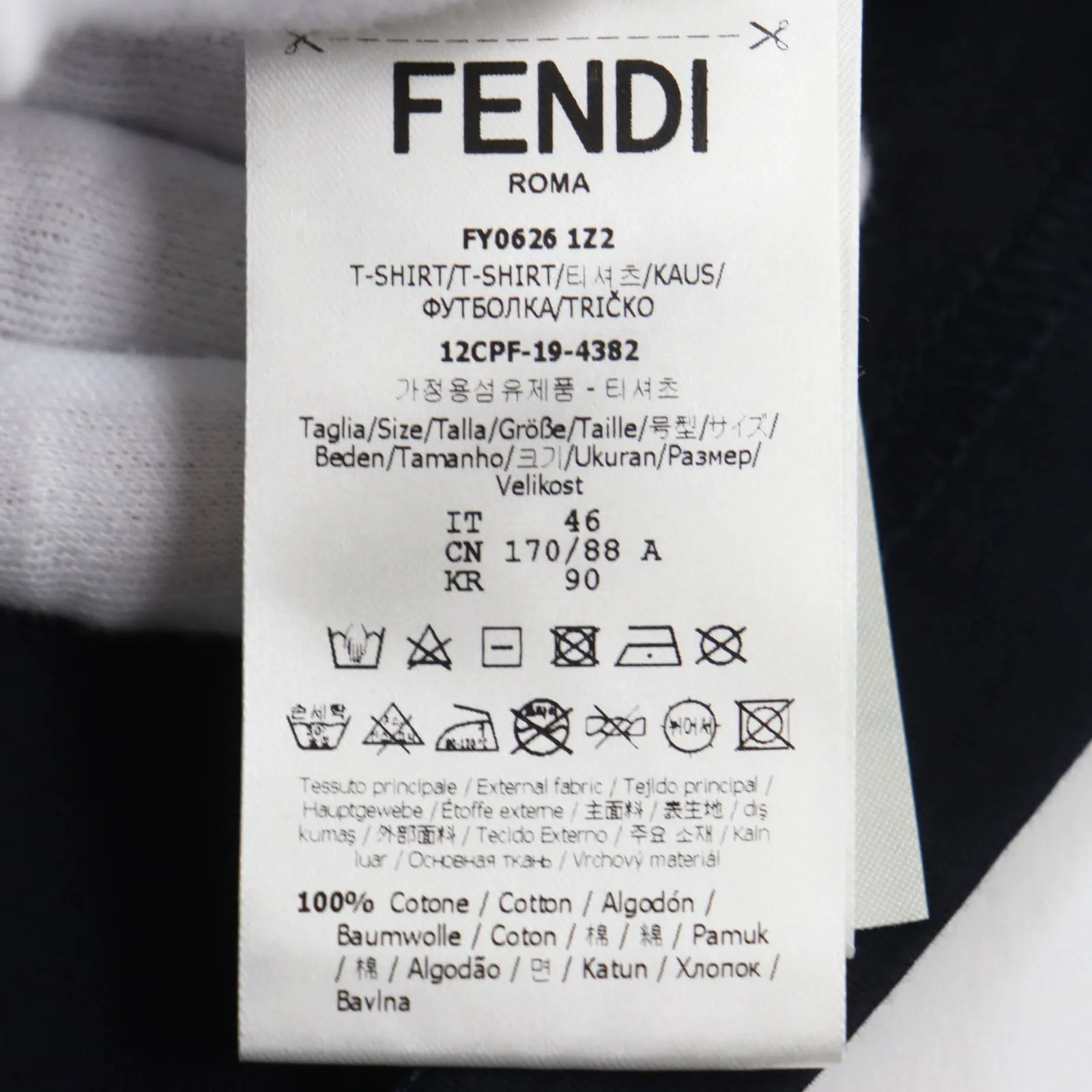 FENDI Short sleeve T-shirt FY0626 cotton Navy 46