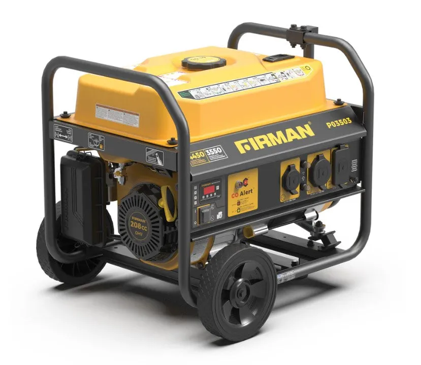 Firman P03503 Generator 3550W/4450W 30 Amp Recoil Start With CO Alert New