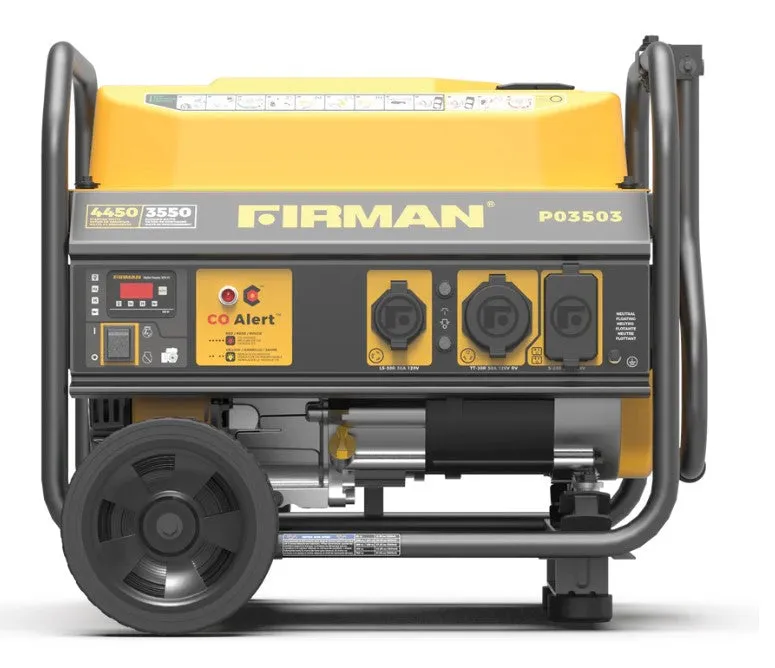Firman P03503 Generator 3550W/4450W 30 Amp Recoil Start With CO Alert New
