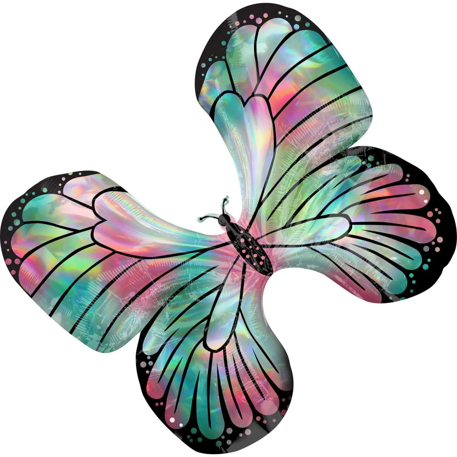 Holographic Butterfly Balloon 30"