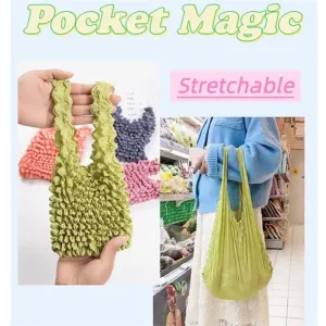 Large Capacity Eco Retractable Shopping Bags Magic Stretch Bag Pleated Bag