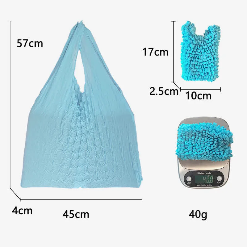 Large Capacity Eco Retractable Shopping Bags Magic Stretch Bag Pleated Bag