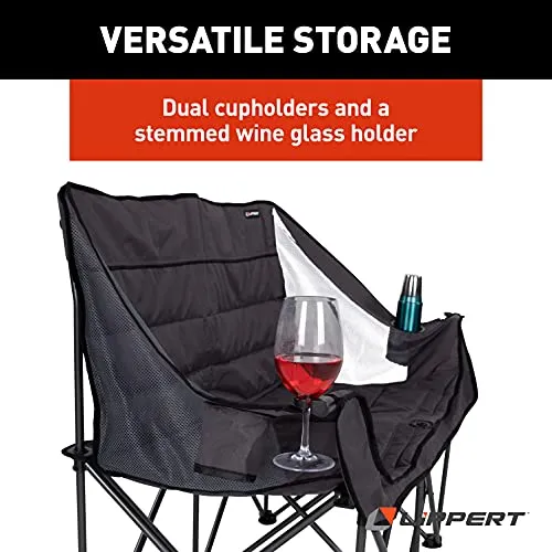 Lippert Folding Padded loveseat for Camping with Carry Bag