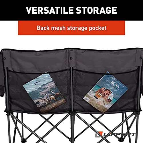 Lippert Folding Padded loveseat for Camping with Carry Bag