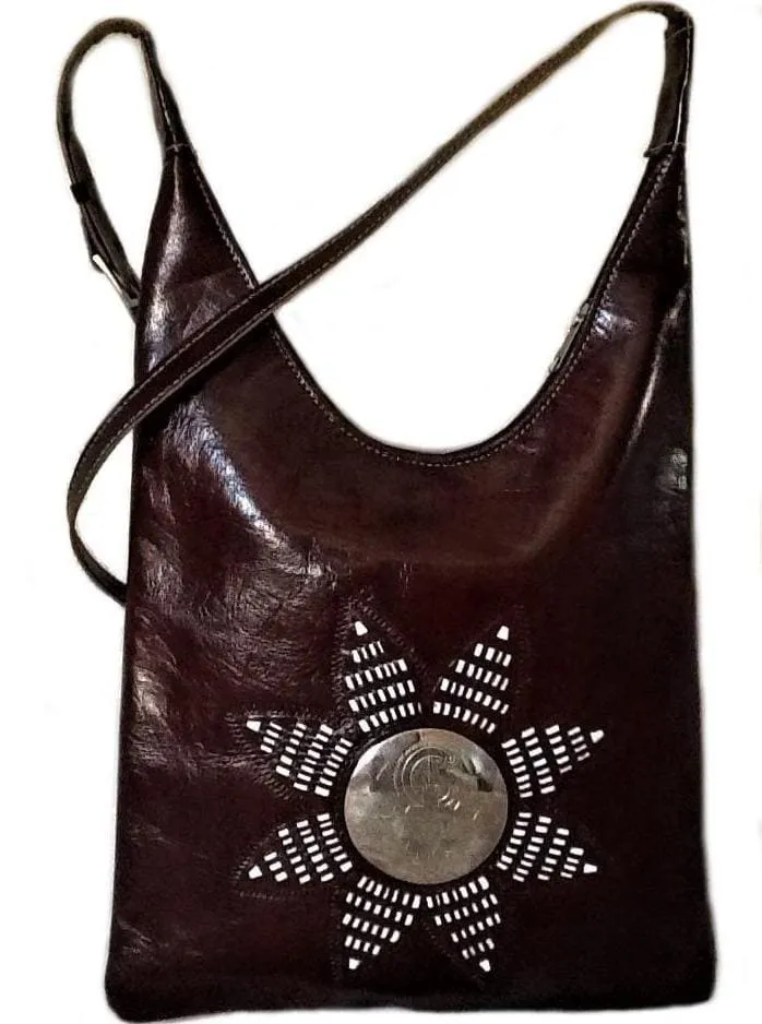 Médaillon Leather Tote Bag - M'dina - Brown