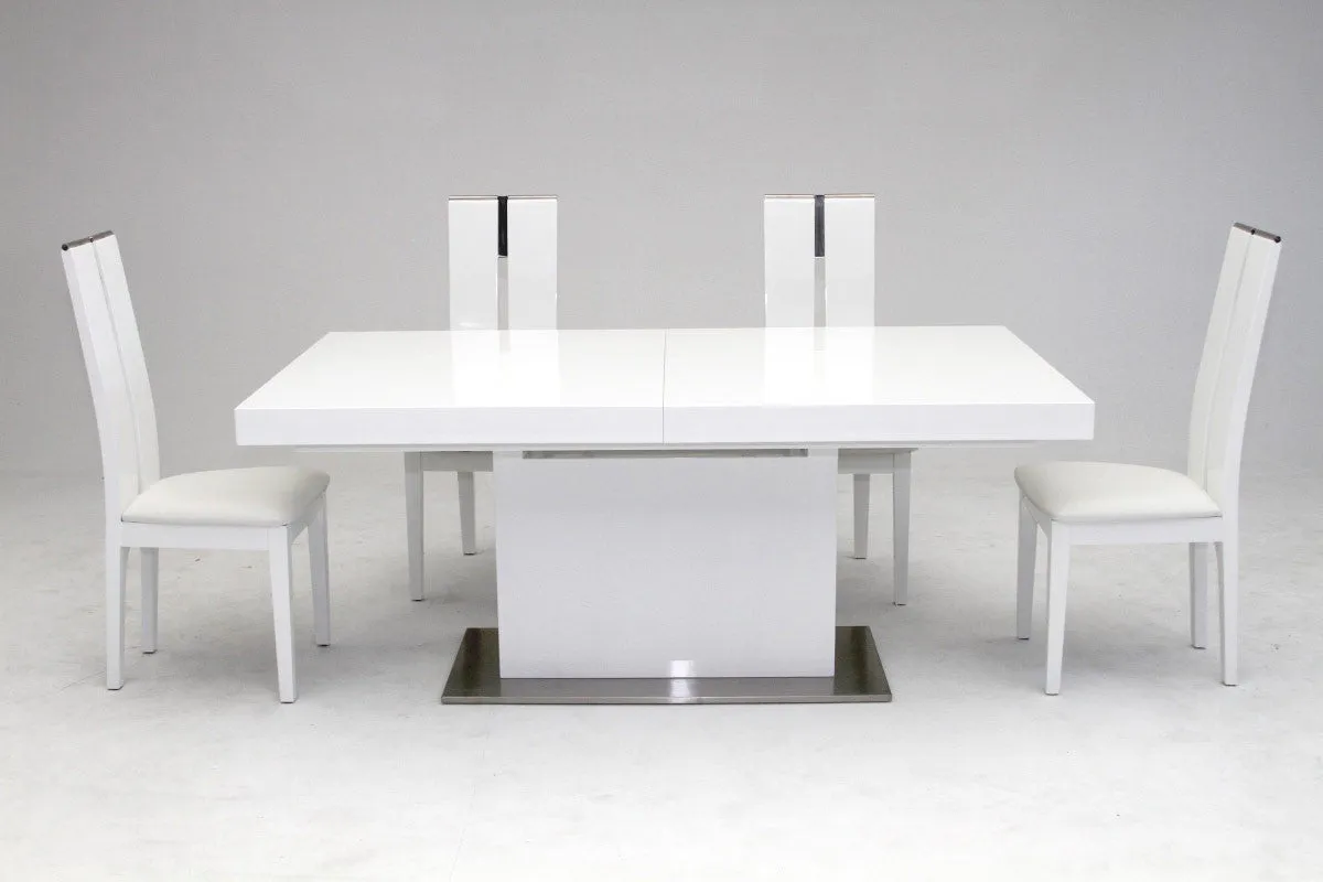 Modrest Zenith Modern White Extendable Dining Table