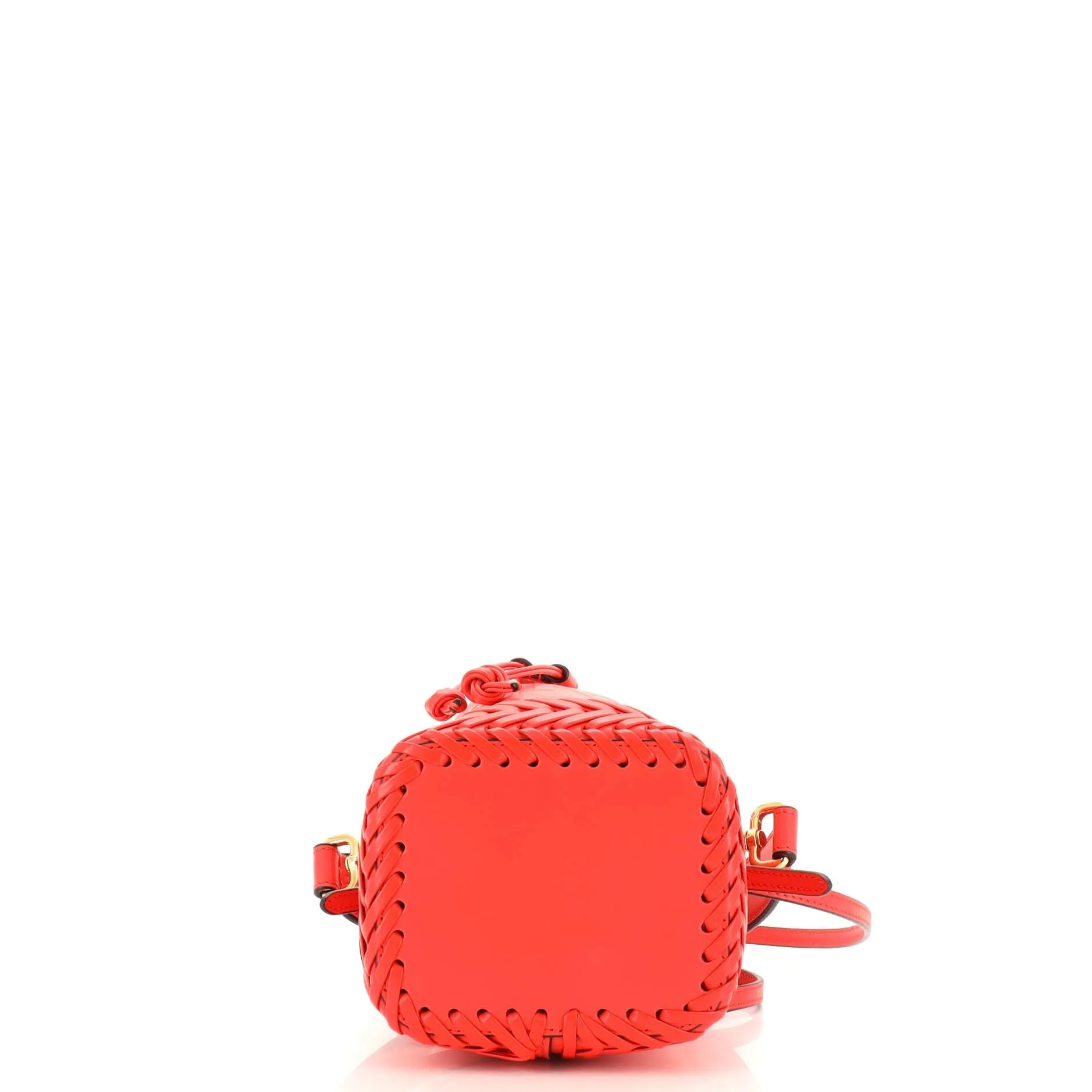 Mon Tresor Bucket Bag Leather with Whipstitch Detail Mini