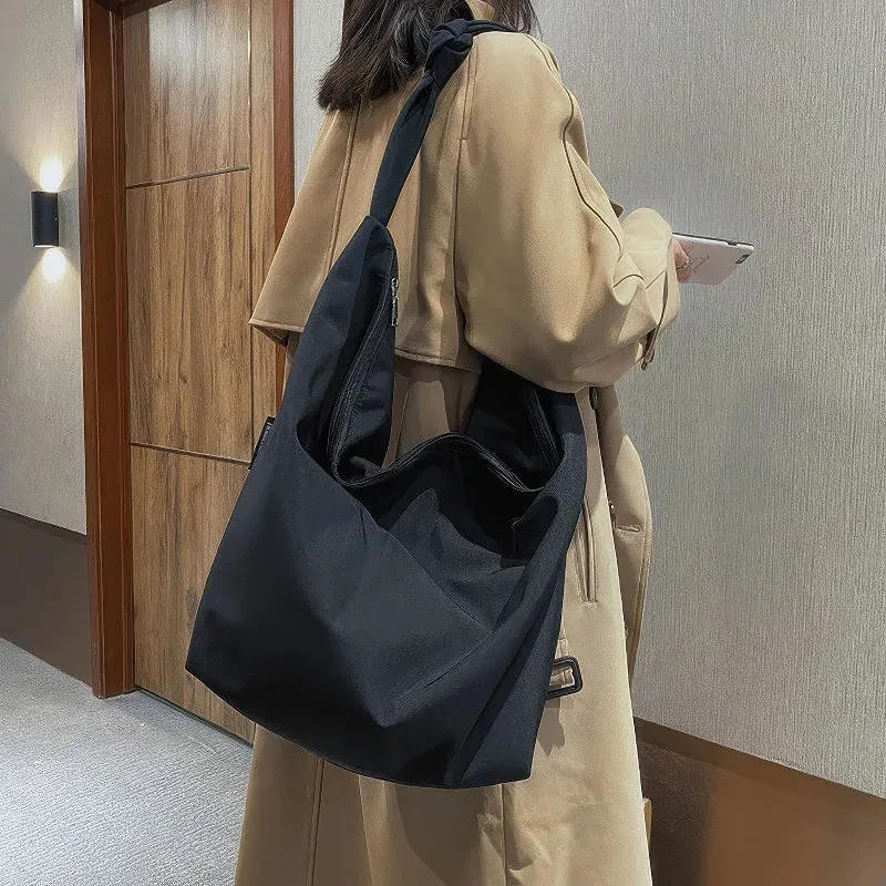 Nylon shoulder and crossbody bag