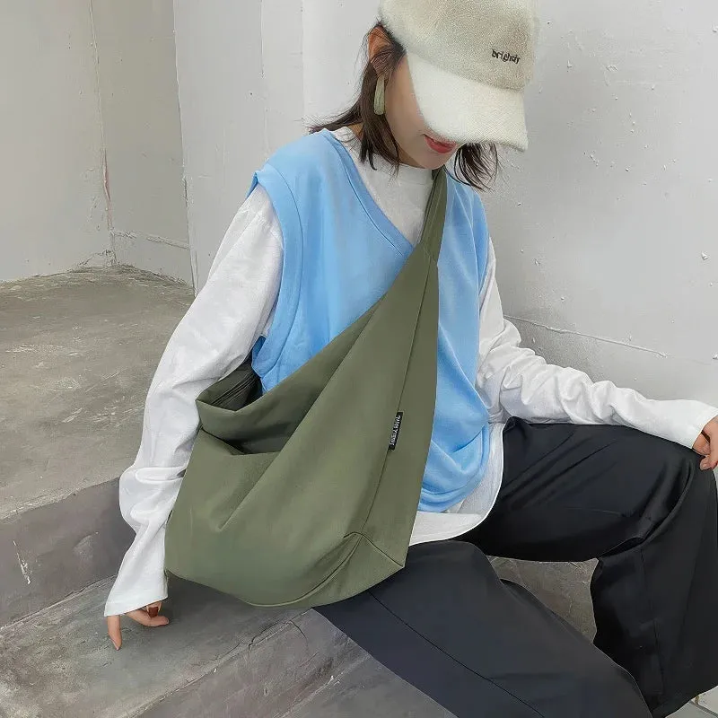Nylon shoulder and crossbody bag