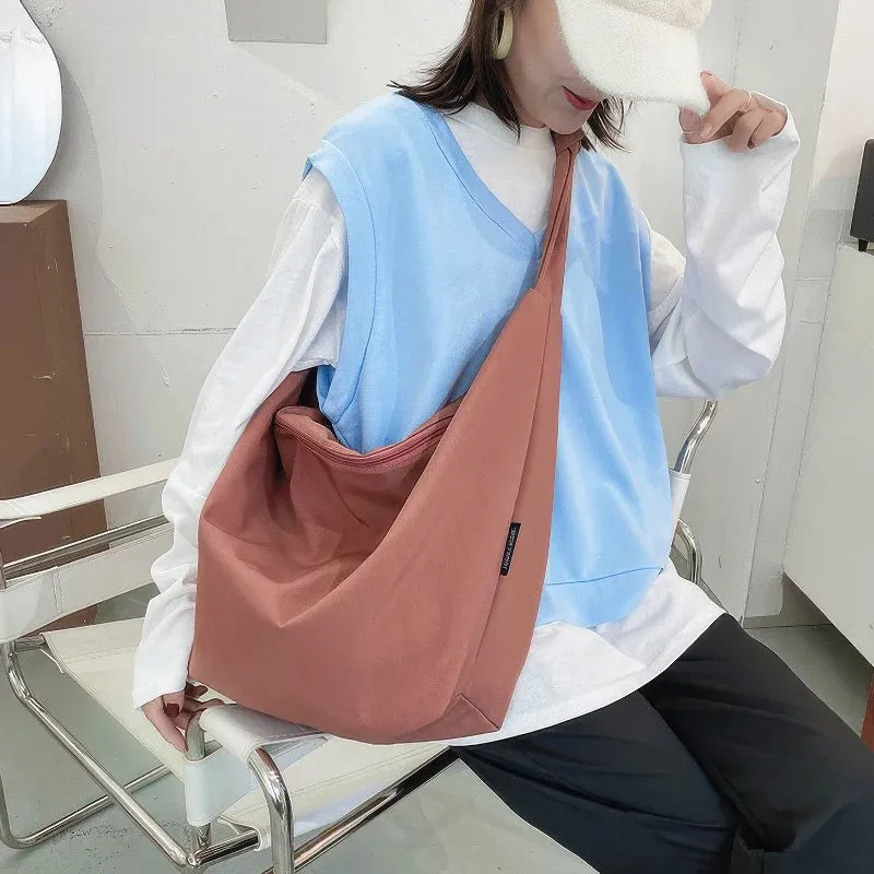 Nylon shoulder and crossbody bag