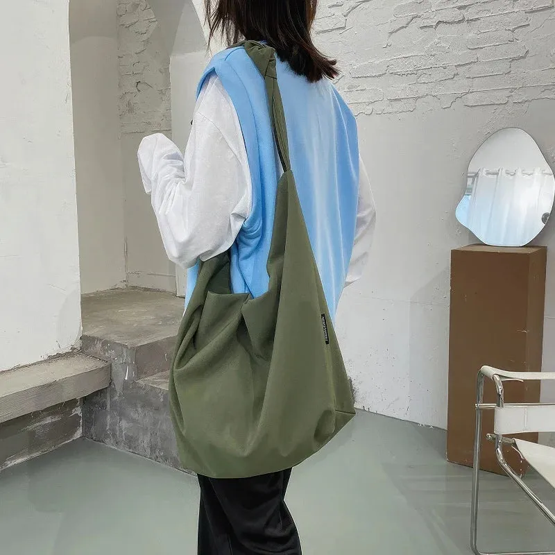 Nylon shoulder and crossbody bag