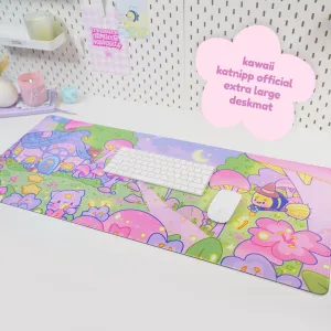 Pastel Witch Halloween Desk Mat | Bumblebutt Cottagecore Mouse Pad | Whimsical Gaming Desk Decor | Katnipp Studios Desk Mat