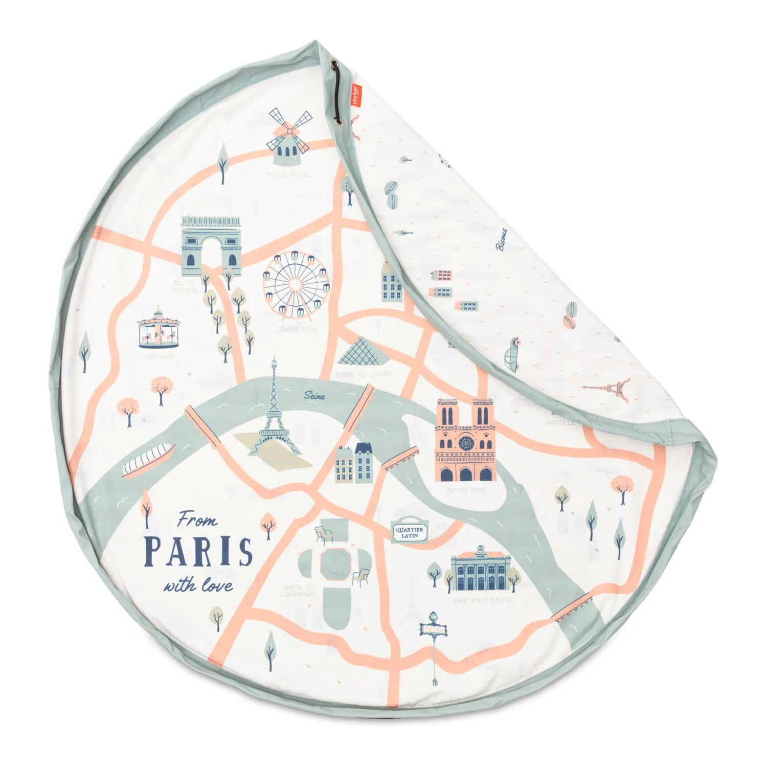 Play&Go Toy Storage Bag - Paris Map - Double Print - Ø140cm