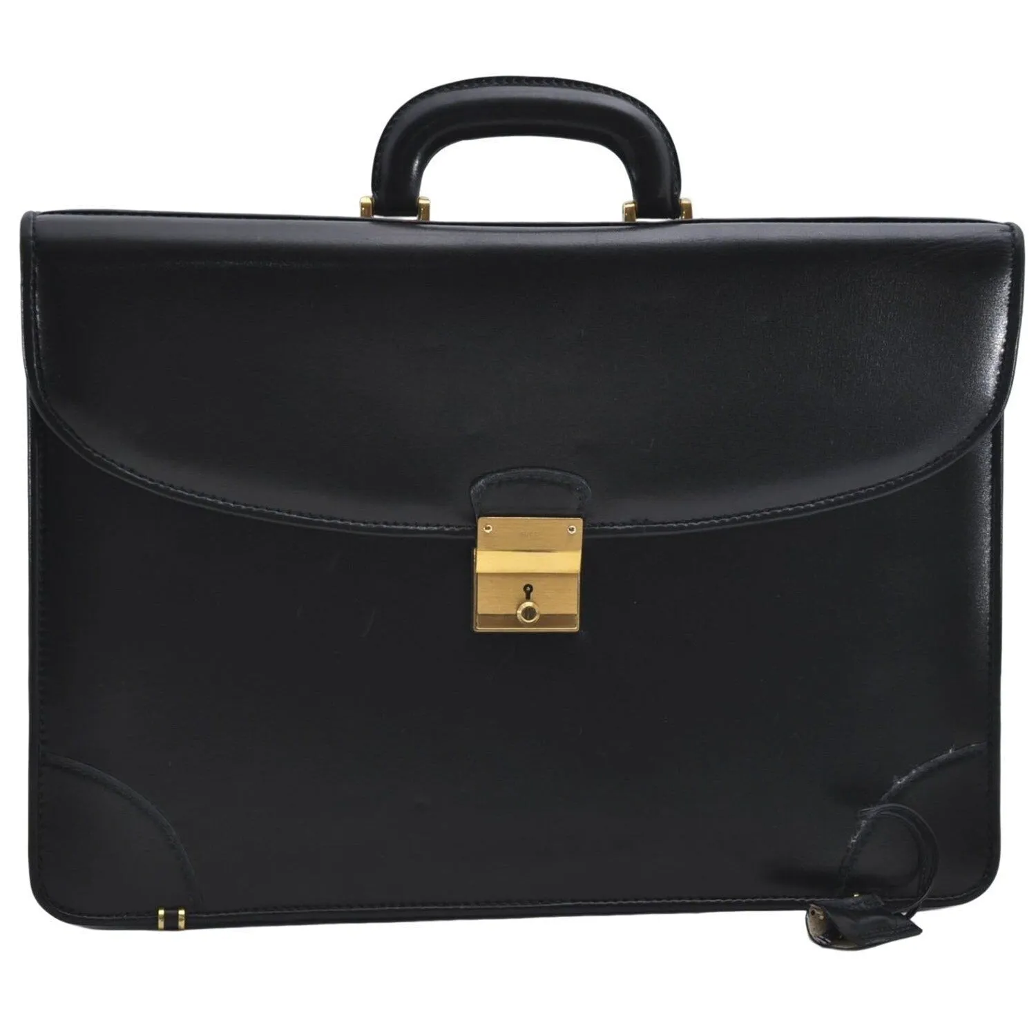 RARE, vintage, Gucci, 'Ophidia' style XL black leather, laptop/messenger/briefcase with a red & green Sherry stripe accent