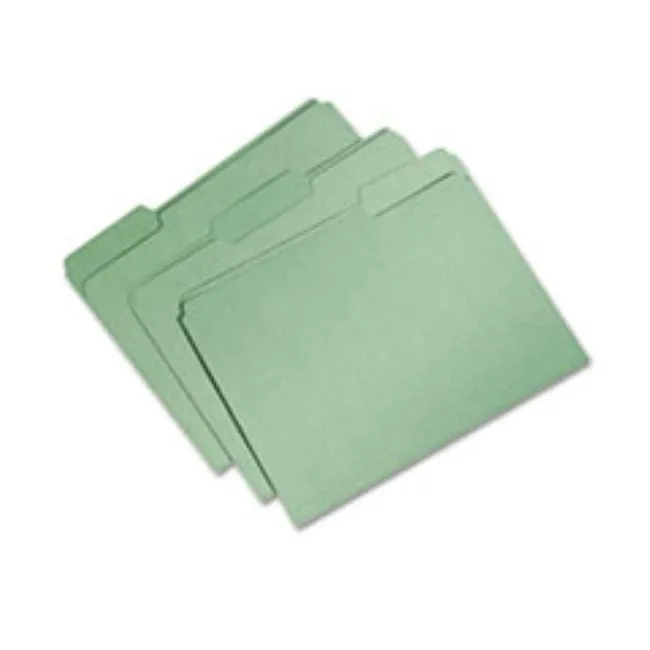 RECYCLED FOLDER, 1-3 CUT SINGLE PLY LTR, BRIGHT GREEN, 100CT-BOX (5 PER PACK)
