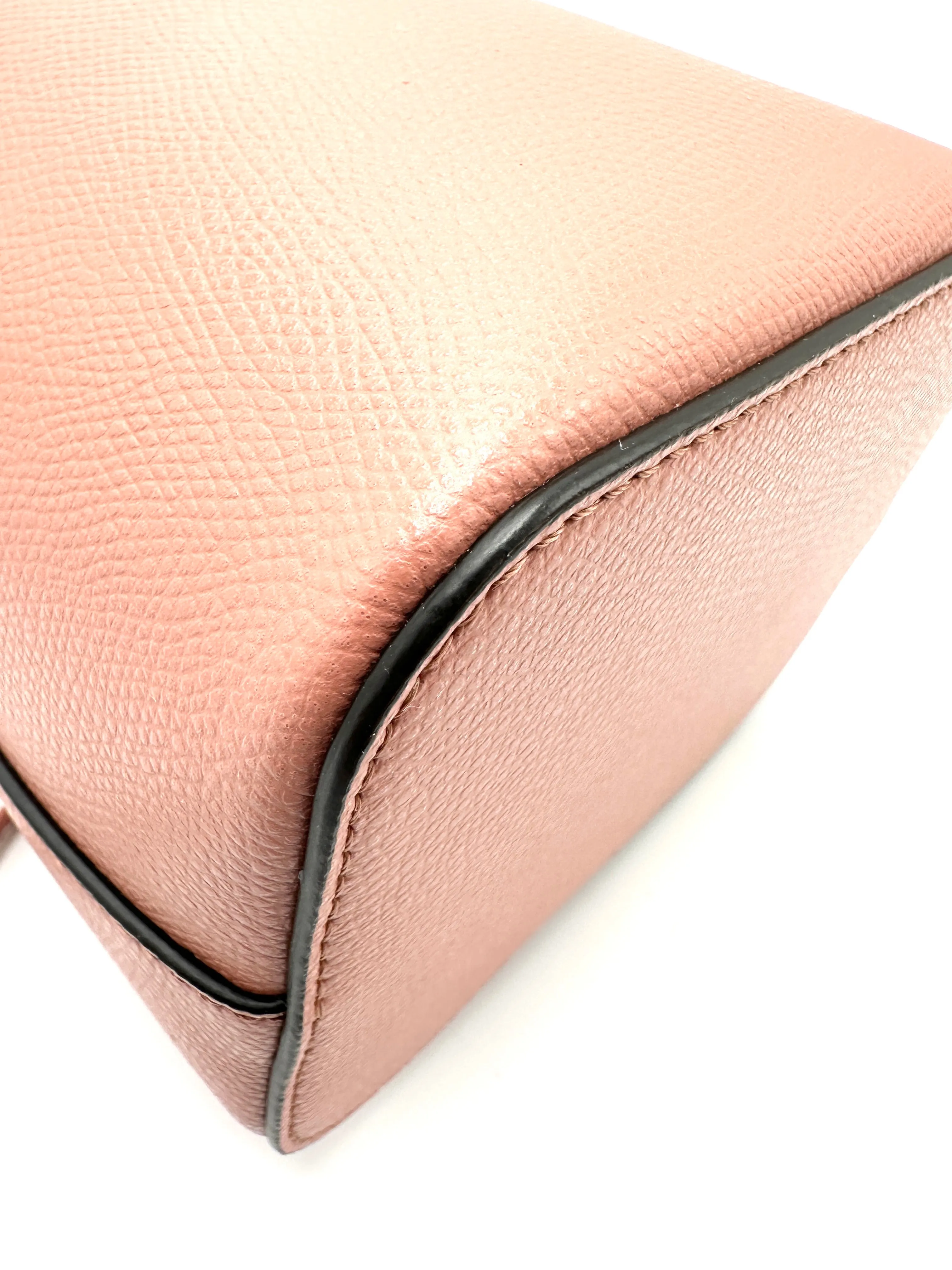 Rose Grained Leather SHW Mini Mon Tresor Bucket Bag