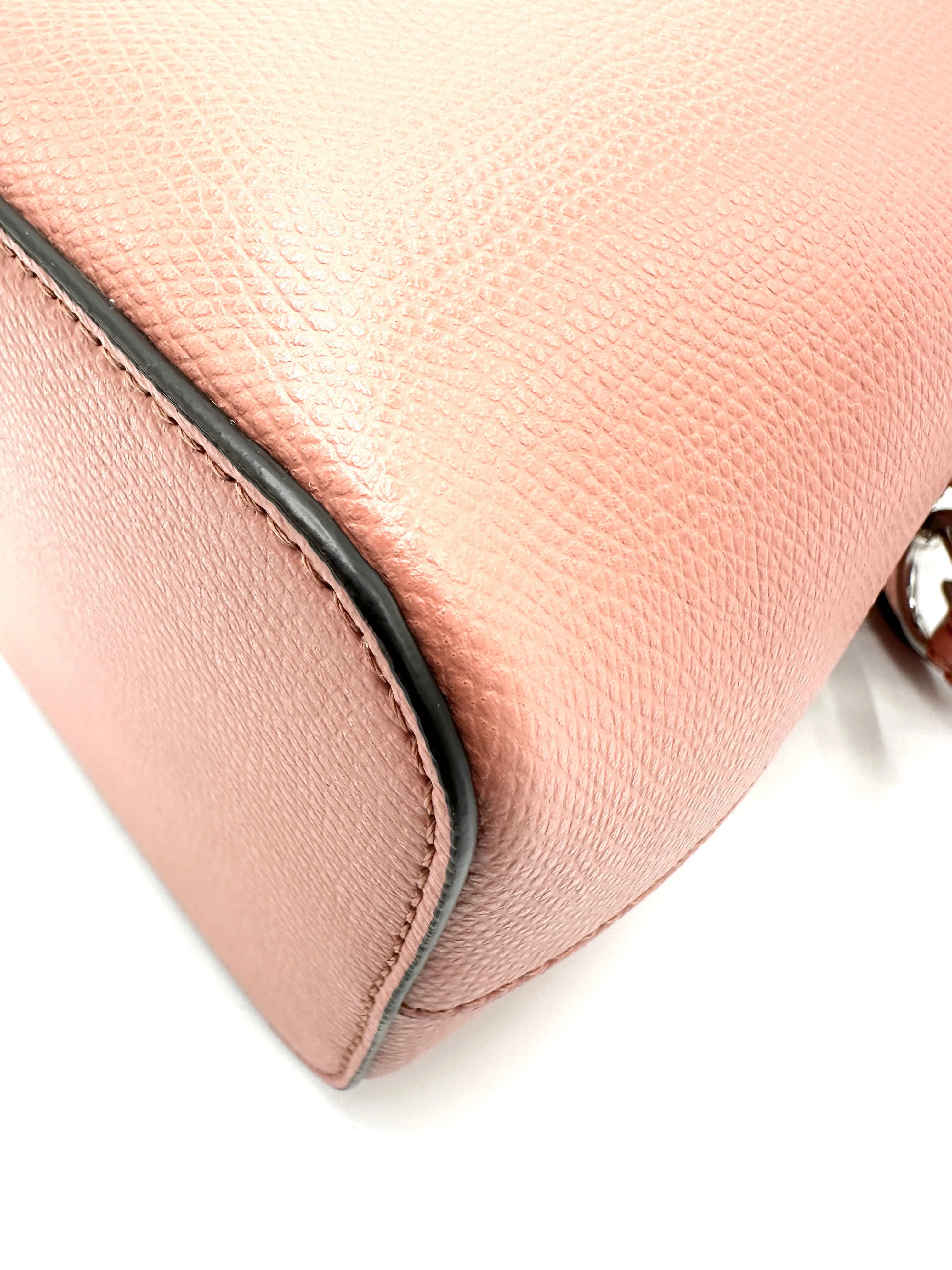 Rose Grained Leather SHW Mini Mon Tresor Bucket Bag