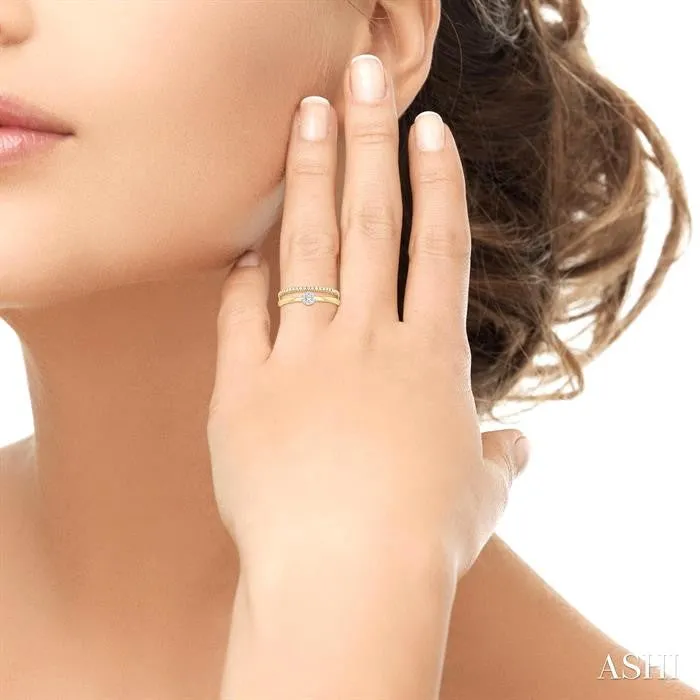 ROUND SHAPE DOUBLE ROW LOVEBRIGHT DIAMOND FASHION RING