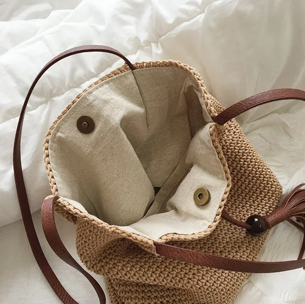 Sen Style Retro Art Wool Shoulder Bag