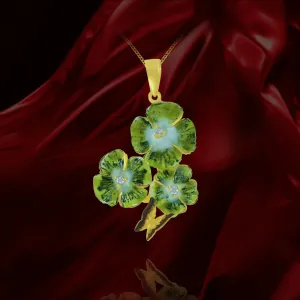 Shining Flower and Ember Butterfly Pendant