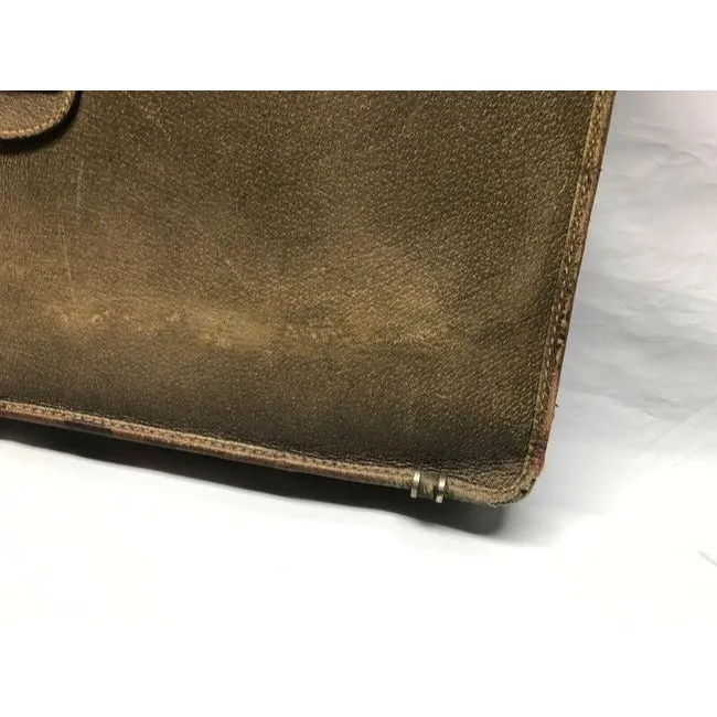 SOLD! Gucci Gg Supreme Brown Leather Portfolio Multi Compartment Briefcase