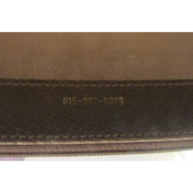 SOLD! Gucci Gg Supreme Brown Leather Portfolio Multi Compartment Briefcase