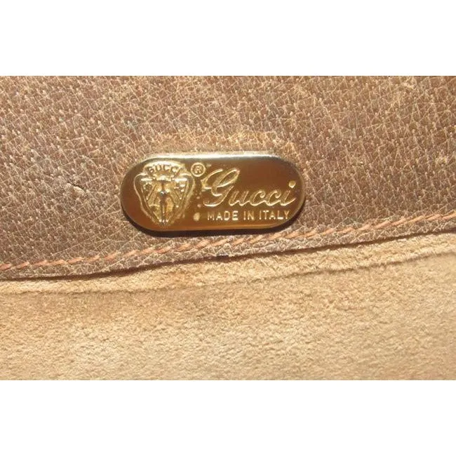 SOLD! Gucci Gg Supreme Brown Leather Portfolio Multi Compartment Briefcase