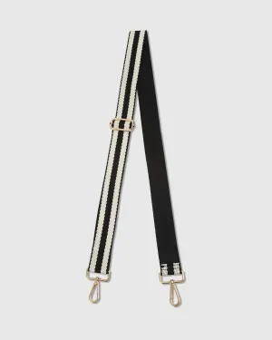 STRIPE WEBBING GUITAR STRAP BLACK