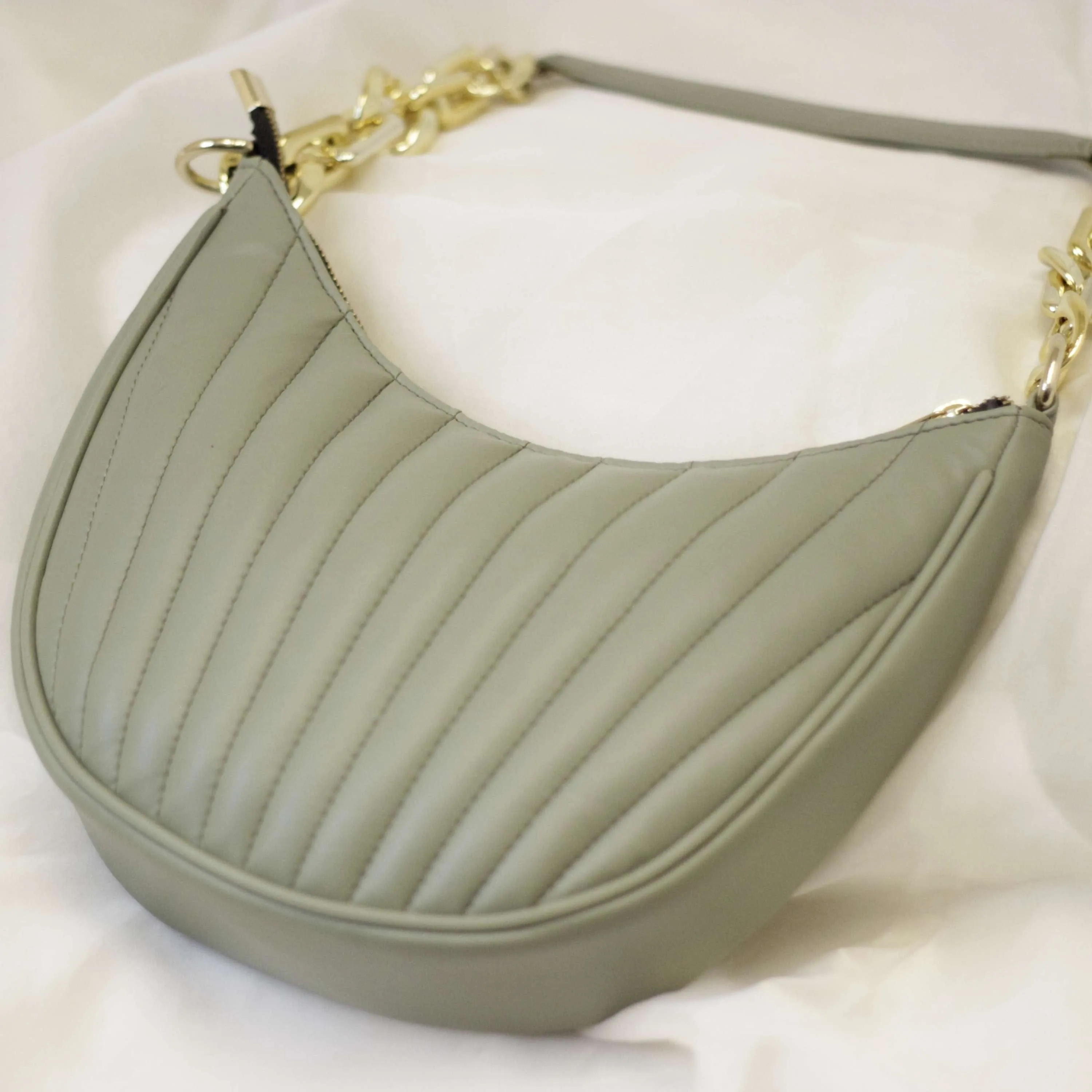 Striped Embossed Shoulder Bag