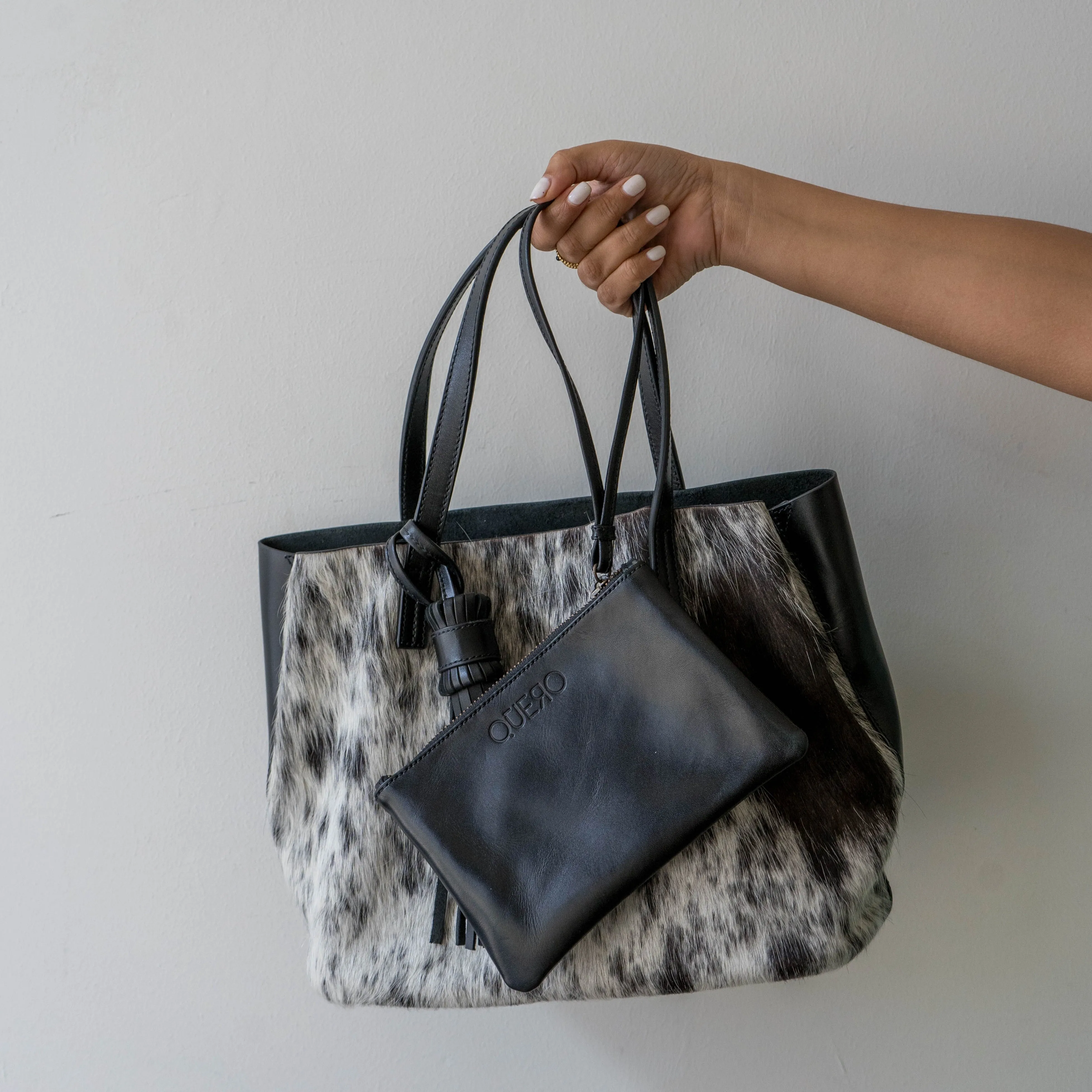 Totita White And Tan Hair Briso Tan Bag