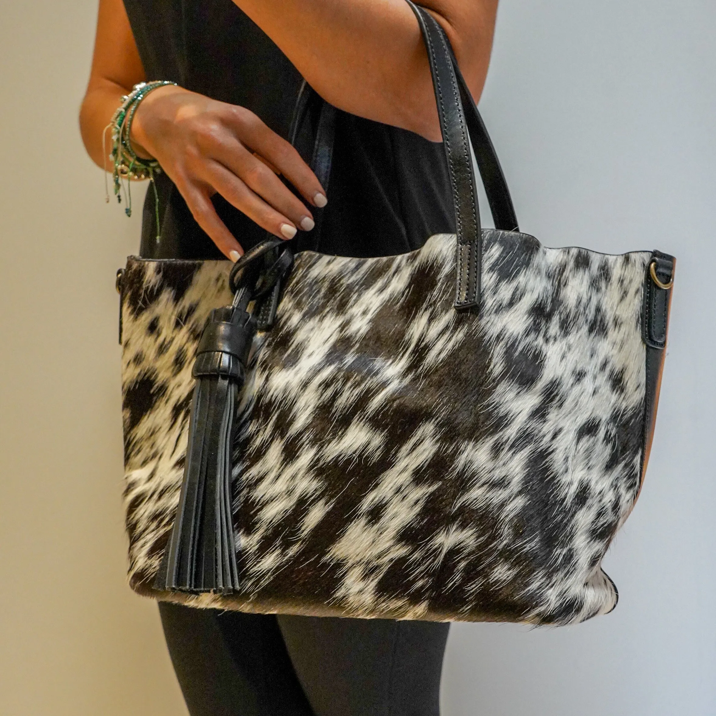 Totita White And Tan Hair Briso Tan Bag