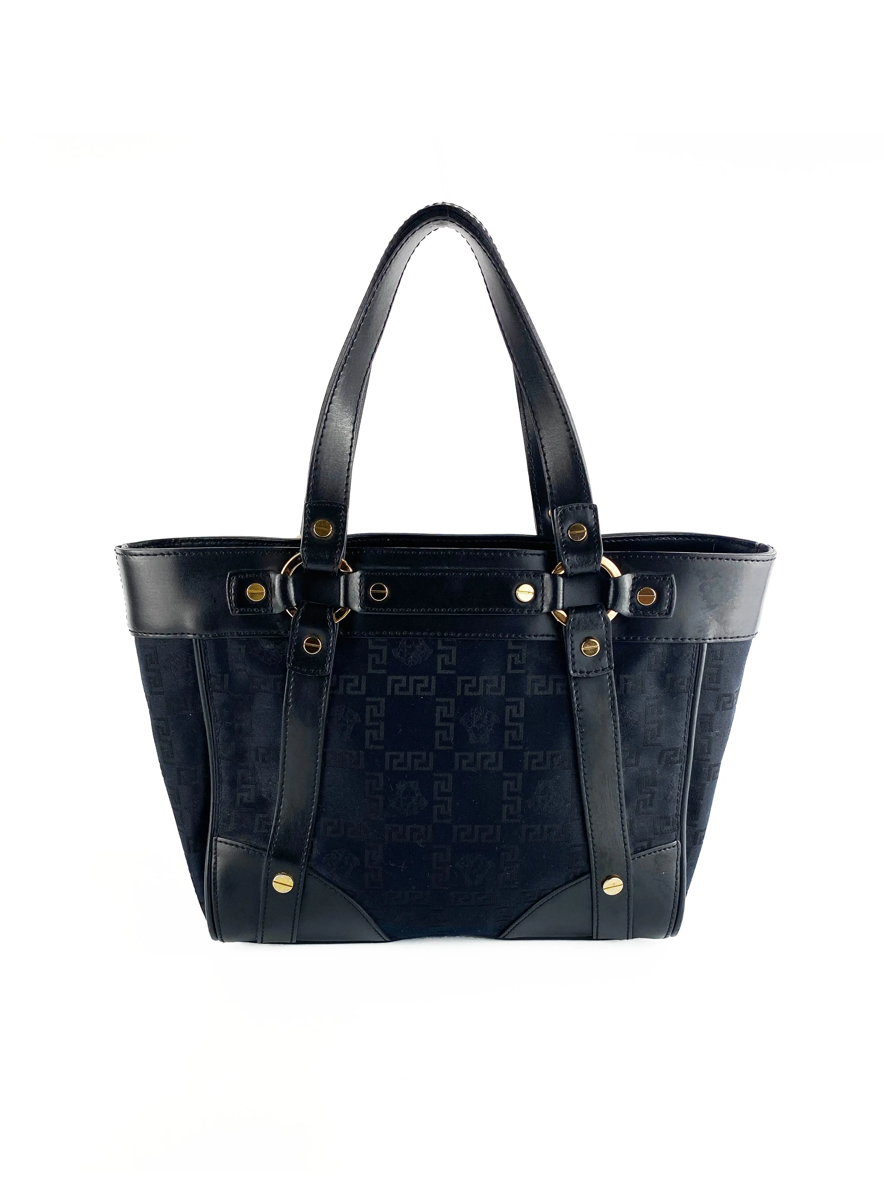 Versace Black Nylon Tote