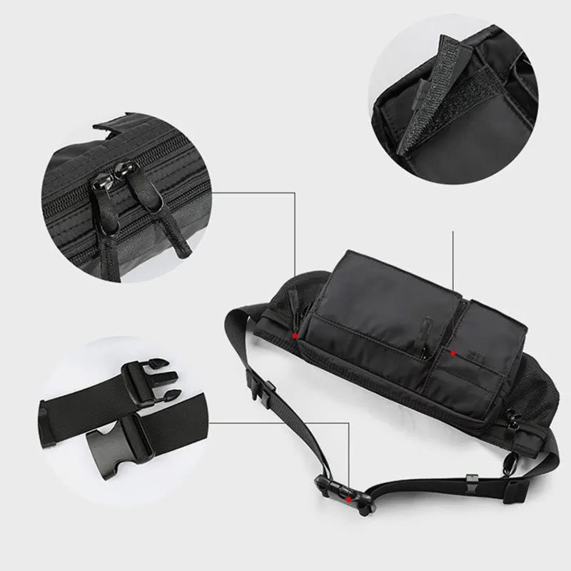 Waist Bag For Men Solid Color Oxford Crossbody Chest Bag